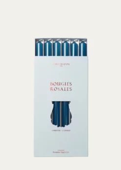 TrudonRoyale Taper Candles - Marine Blue, Set of 6