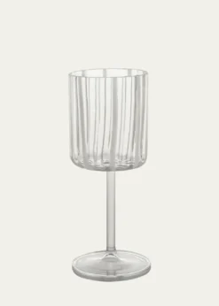TuttoattaccatoStripe Wine Glass, White