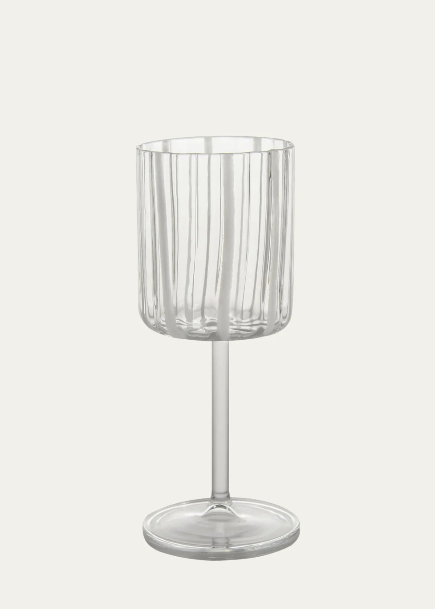 TuttoattaccatoStripe Wine Glass, White