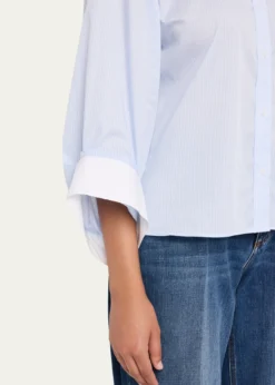 TWPBeau Striped Button-Front Shirt