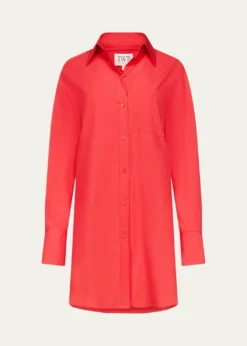 TWPBig Joe Cotton Button-Front Shirtdress