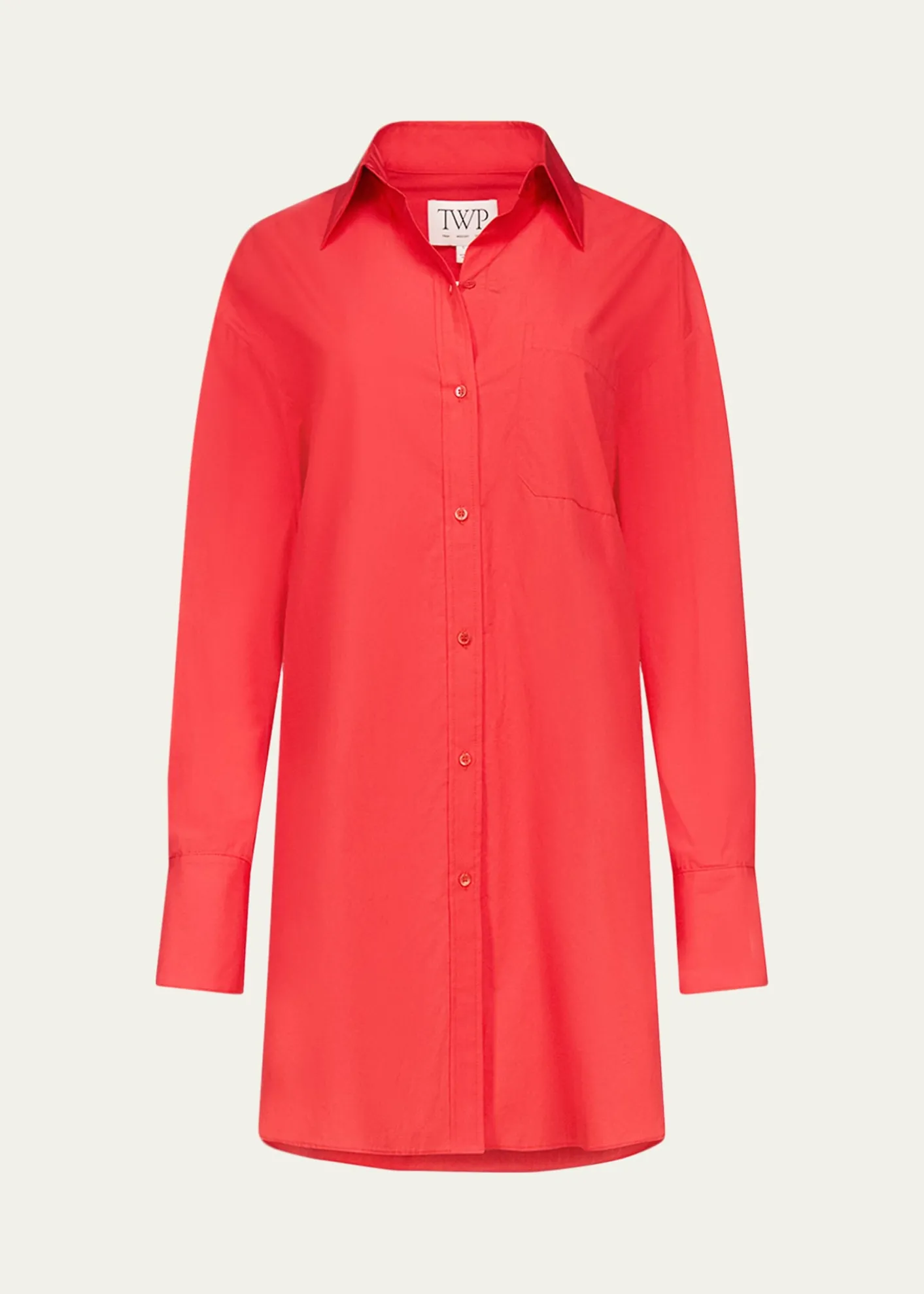 TWPBig Joe Cotton Button-Front Shirtdress