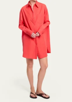 TWPBig Joe Cotton Button-Front Shirtdress