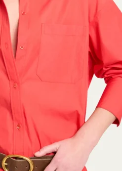 TWPBig Joe Cotton Button-Front Shirtdress