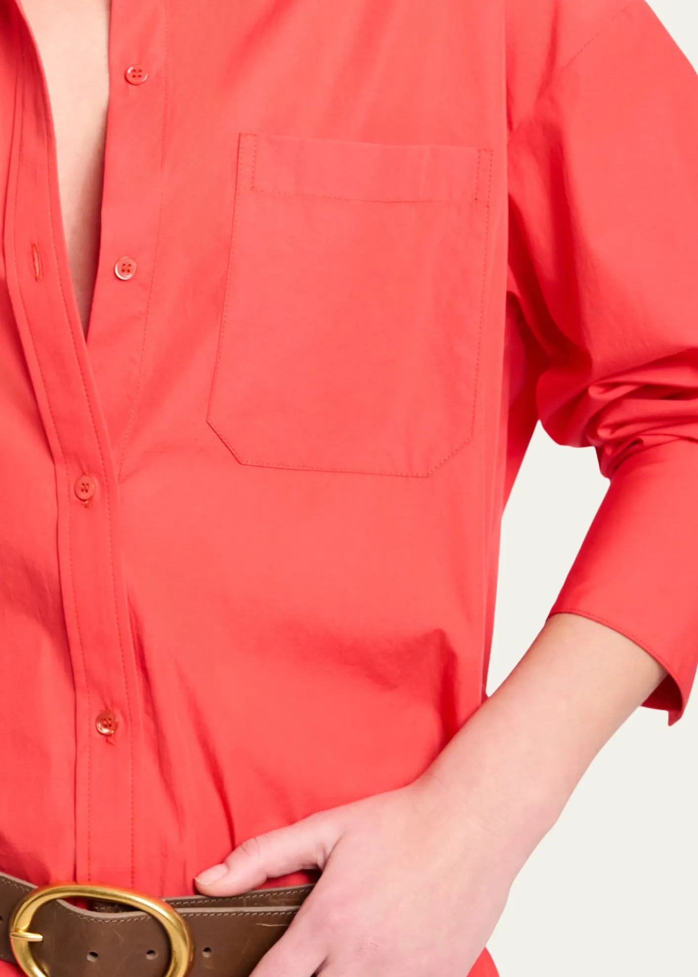 TWPBig Joe Cotton Button-Front Shirtdress