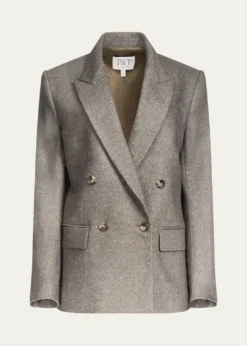 TWPHarper Double-Breasted Herringbone Blazer