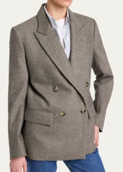 TWPHarper Double-Breasted Herringbone Blazer