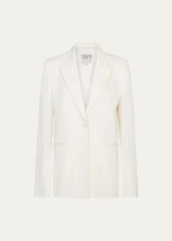TWPHer Fit Blazer in Coated Viscose Linen