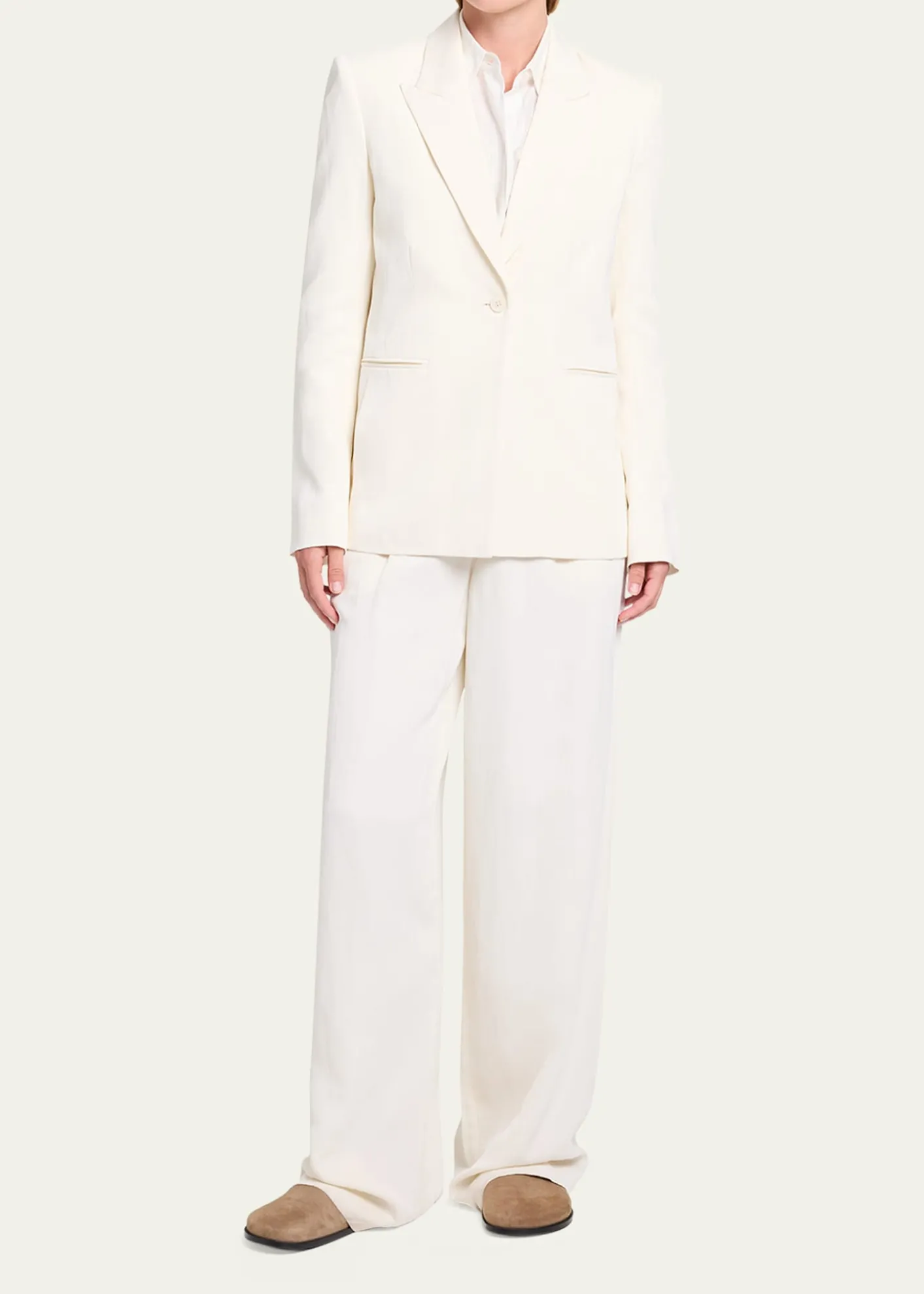TWPHer Fit Blazer in Coated Viscose Linen