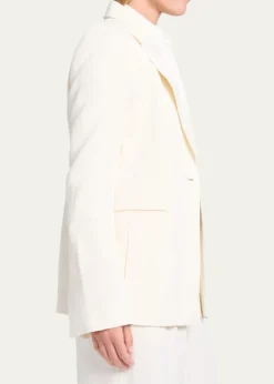 TWPHer Fit Blazer in Coated Viscose Linen