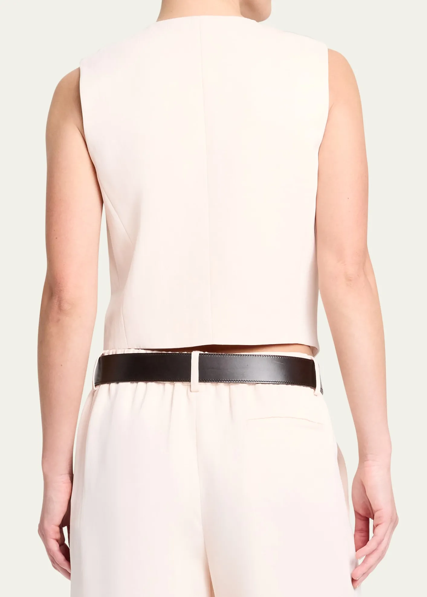 TWPHigh-Neck Hidden Placket Vest