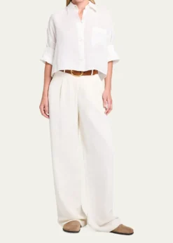 TWPHudson St Pants in Coated Viscose Linen
