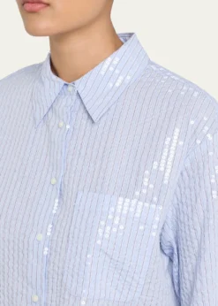 TWPJ.D. Sequined Striped Shirt