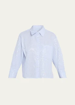 TWPJ.D. Sequined Striped Shirt