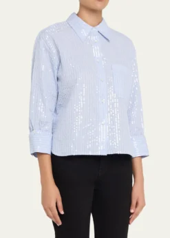 TWPJ.D. Sequined Striped Shirt