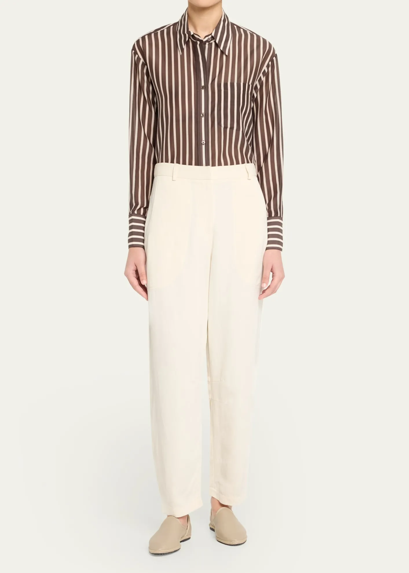 TWPJoey Striped Cotton-Silk Shirt