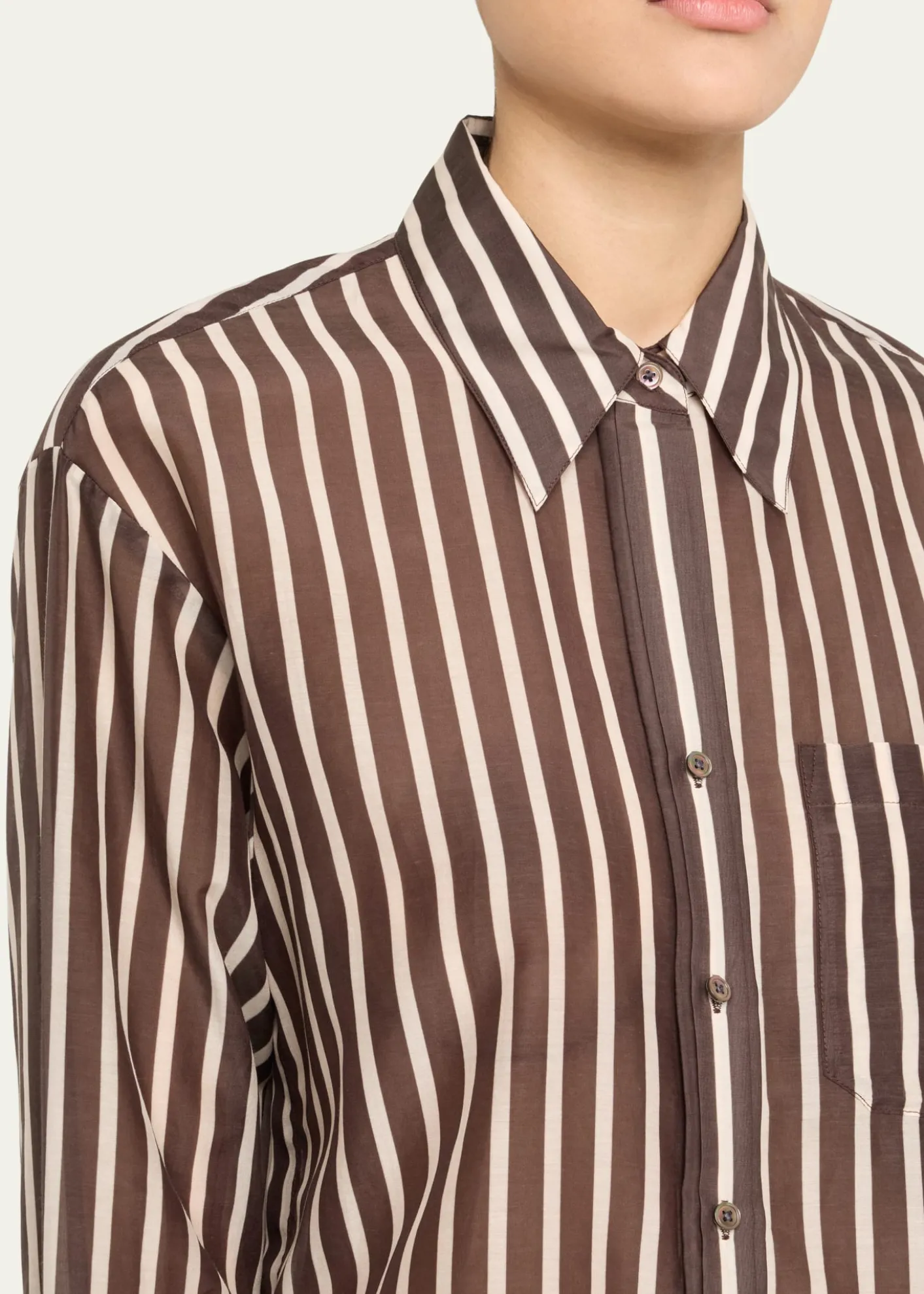 TWPJoey Striped Cotton-Silk Shirt