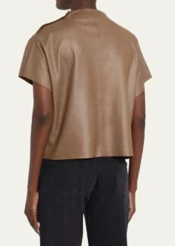 TWPLeather Mock-Neck Tee