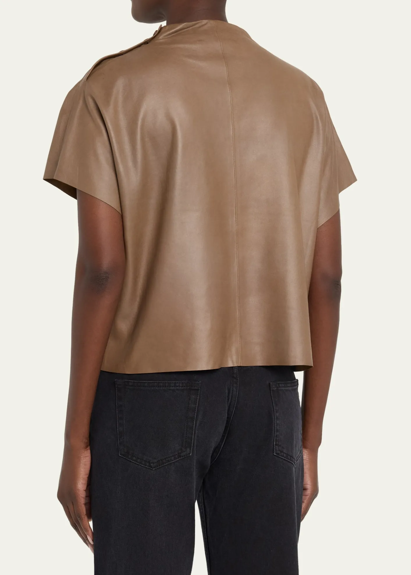 TWPLeather Mock-Neck Tee