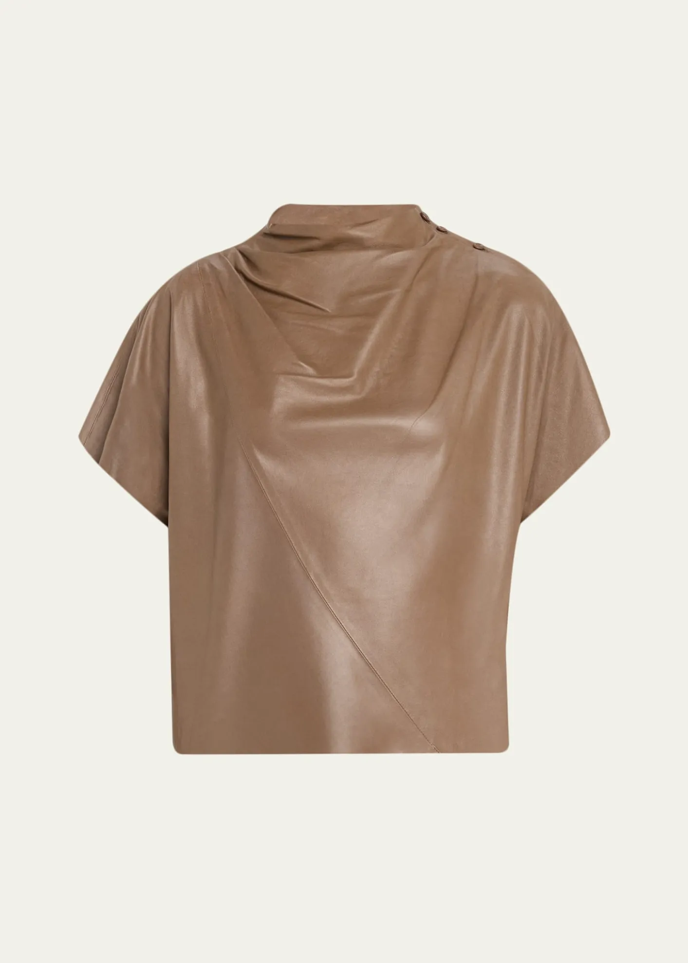 TWPLeather Mock-Neck Tee