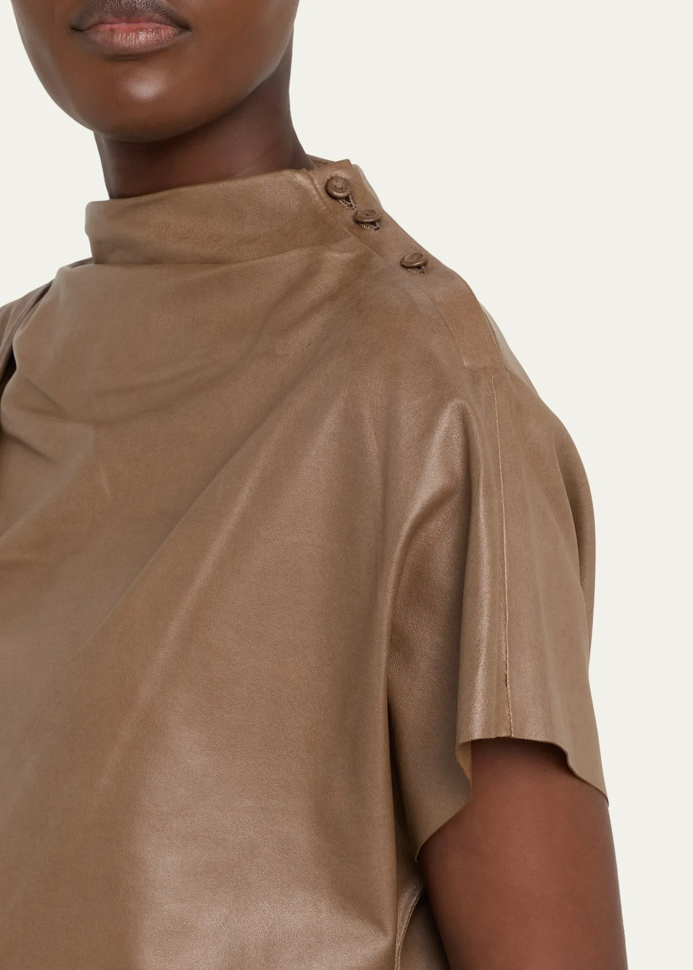 TWPLeather Mock-Neck Tee