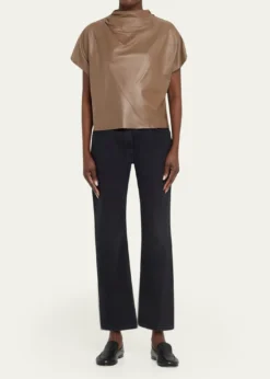 TWPLeather Mock-Neck Tee