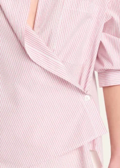 TWPNewest Earl Striped Asymmetric Button-Front Shirt