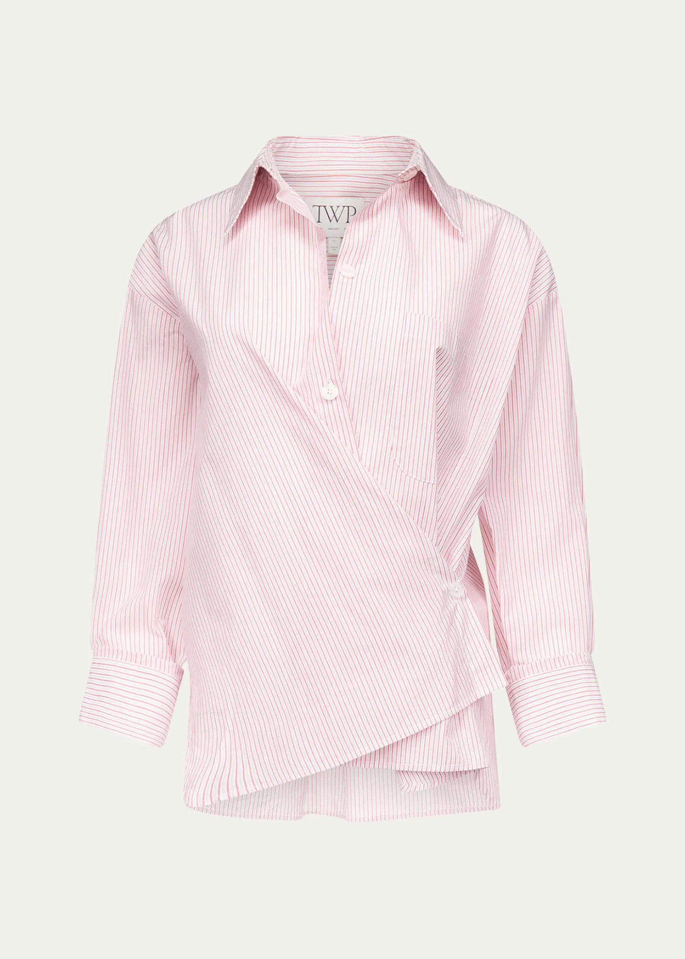 TWPNewest Earl Striped Asymmetric Button-Front Shirt