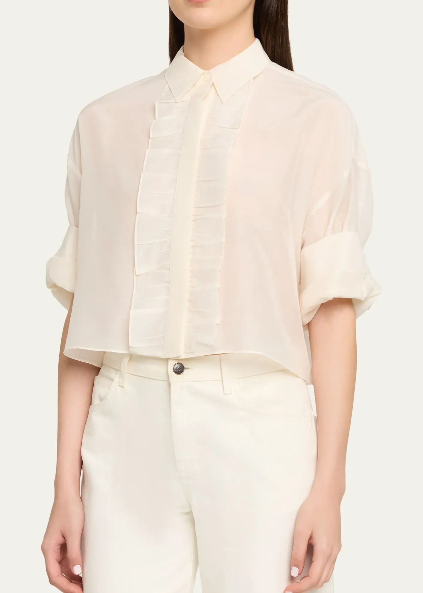 TWPNext Ex Cotton-Silk Ruffle Shirt