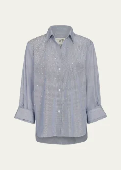TWPNext Morning Shirt with Crystals in Baroness Stripe