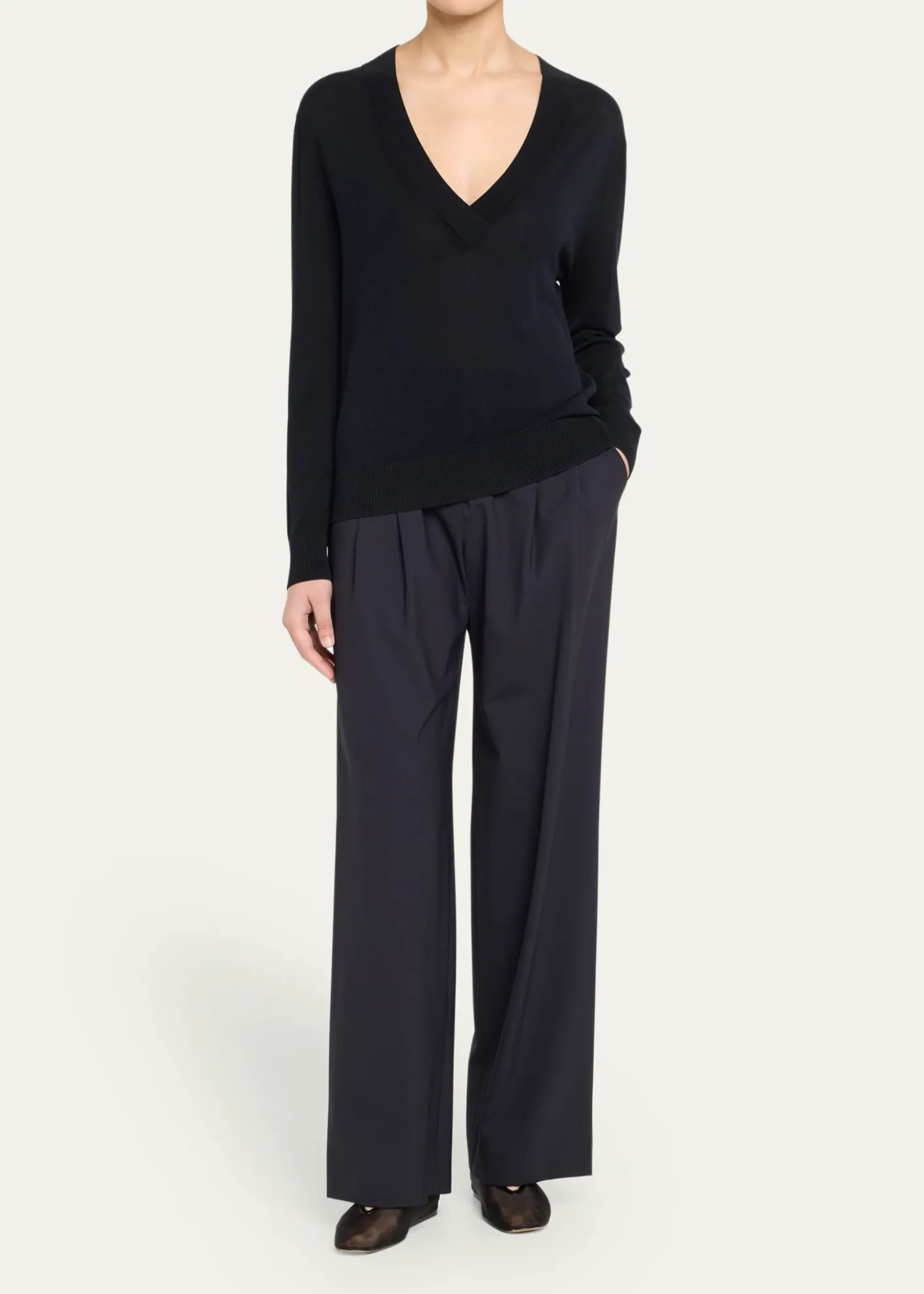 TWPPerfect Deep V Wool Sweater