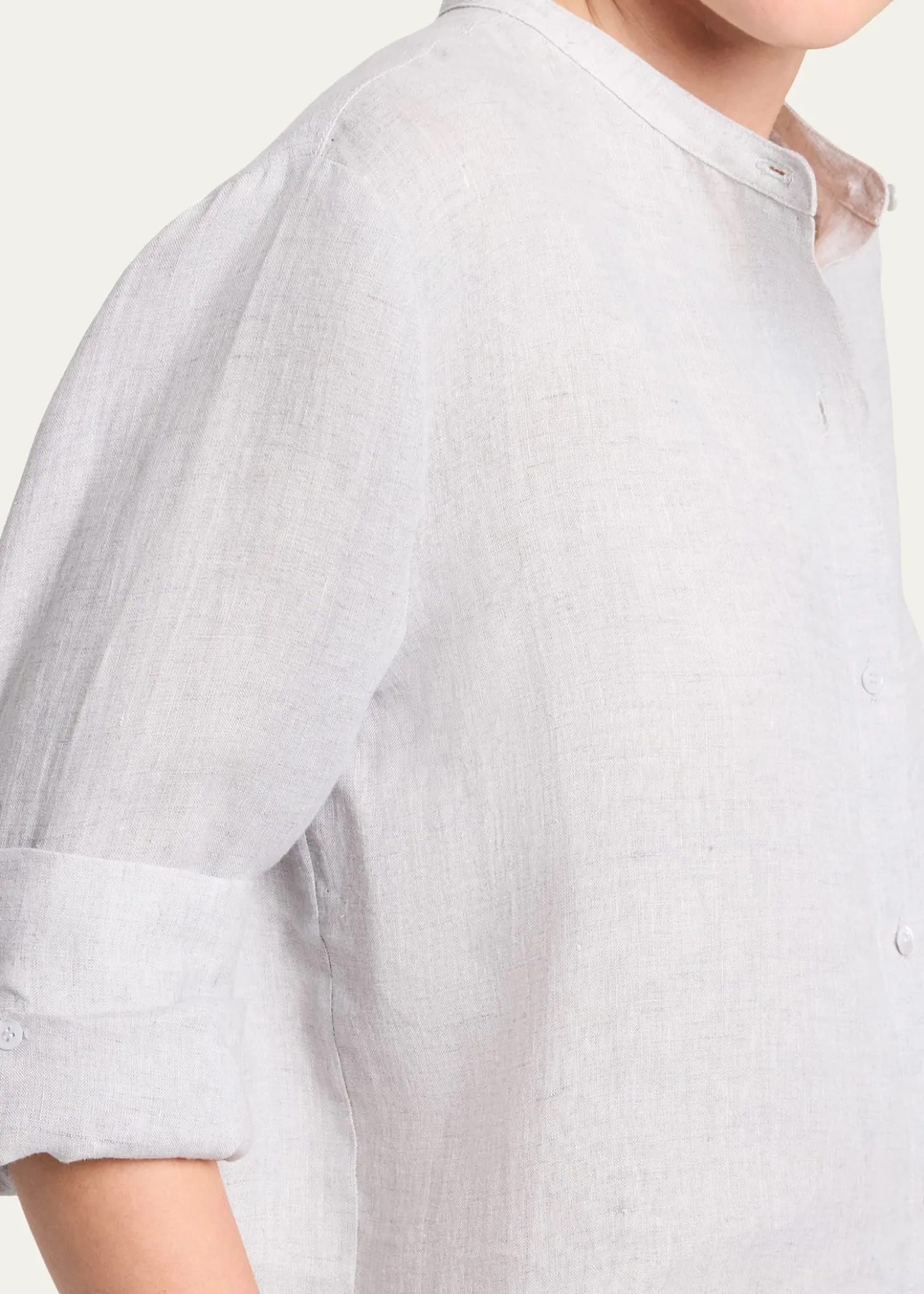 TWPStand Collar Cut Off Shirt