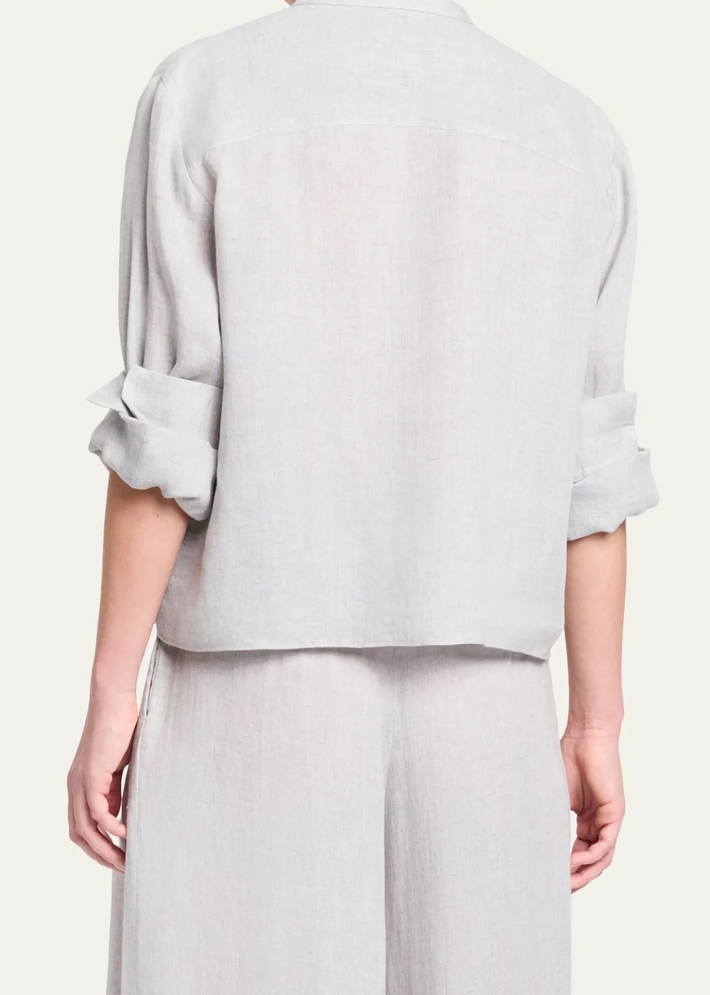 TWPStand Collar Cut Off Shirt