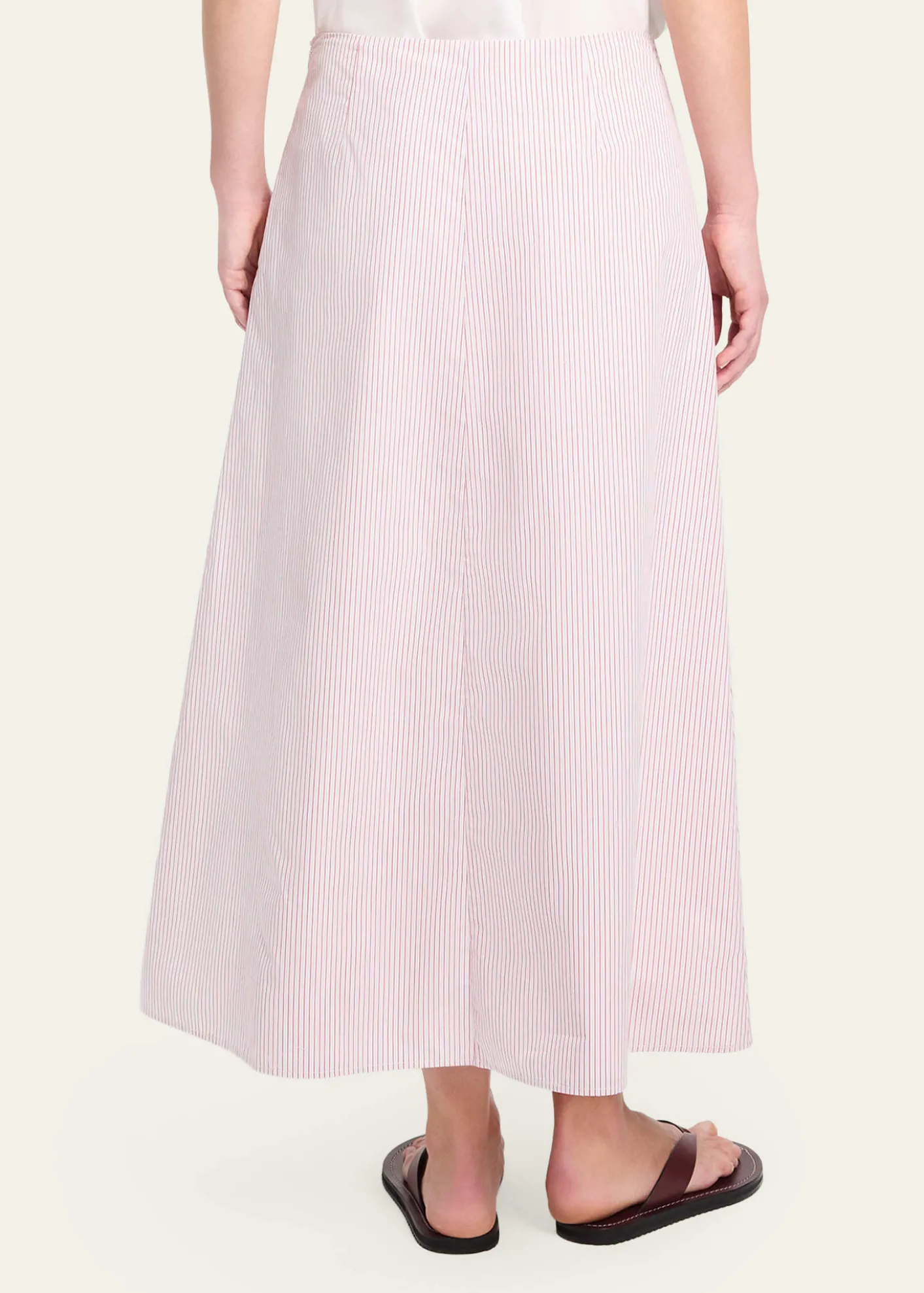 TWPStriped Cotton A-Line Skirt