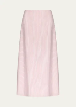 TWPStriped Cotton A-Line Skirt