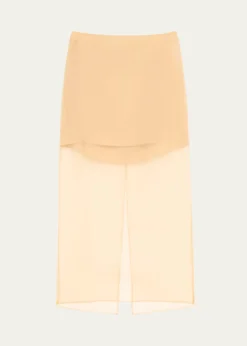 TWPSylkie Silk Organza Midi Skirt