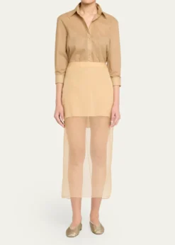 TWPSylkie Silk Organza Midi Skirt