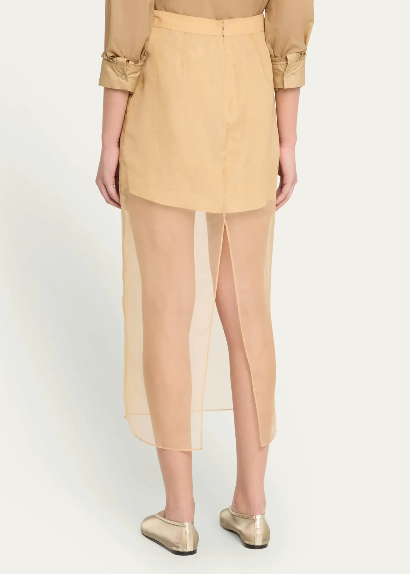 TWPSylkie Silk Organza Midi Skirt