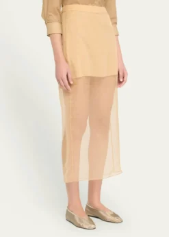 TWPSylkie Silk Organza Midi Skirt