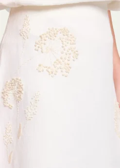 TWPThe A-Line Embroidered Linen Skirt
