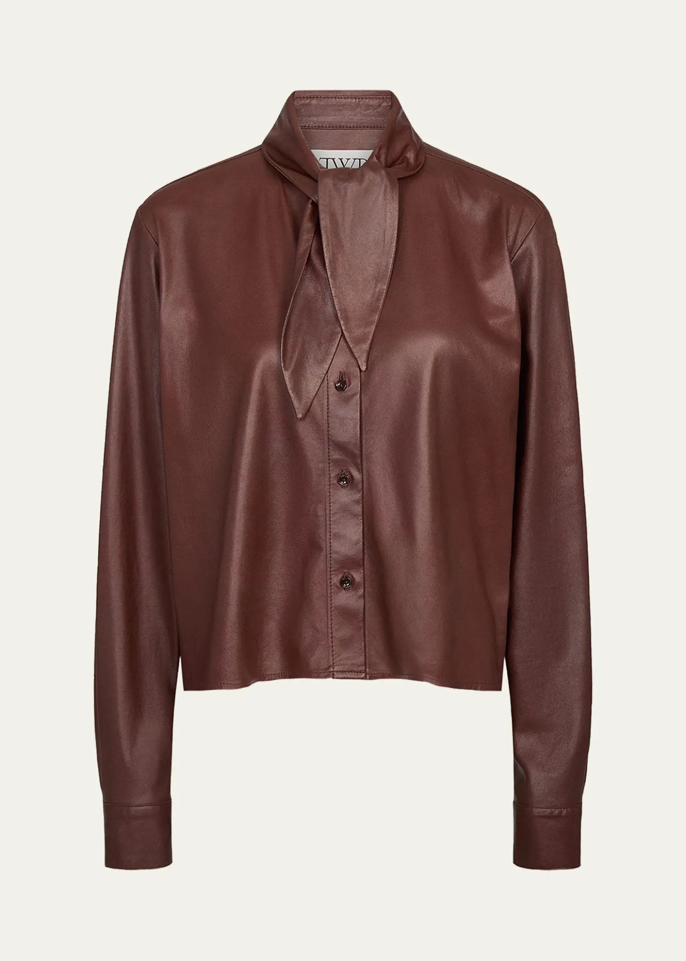 TWPTie-Neck Leather Shirt