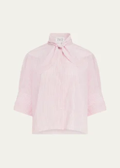 TWPTie One On Striped Button-Front Shirt