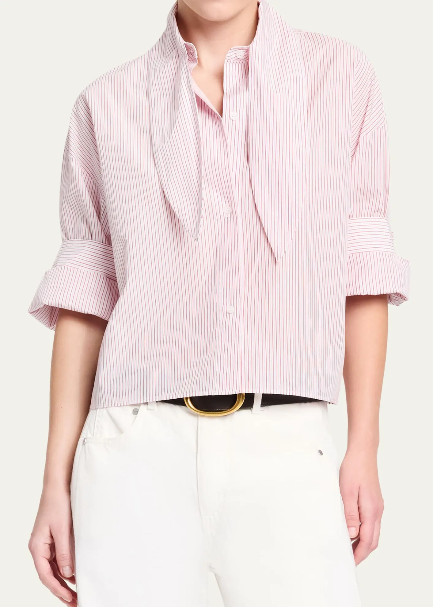 TWPTie One On Striped Button-Front Shirt