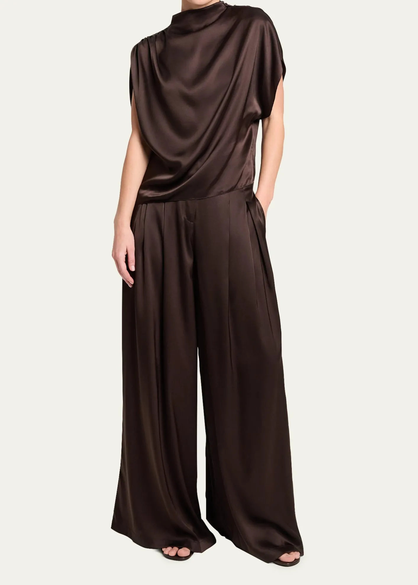 TWPWish You Would Draped Silk Blouse