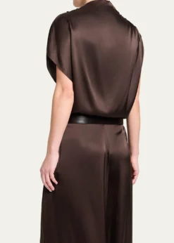 TWPWish You Would Draped Silk Blouse