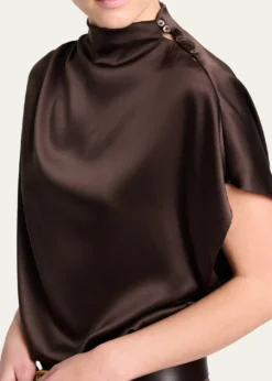 TWPWish You Would Draped Silk Blouse