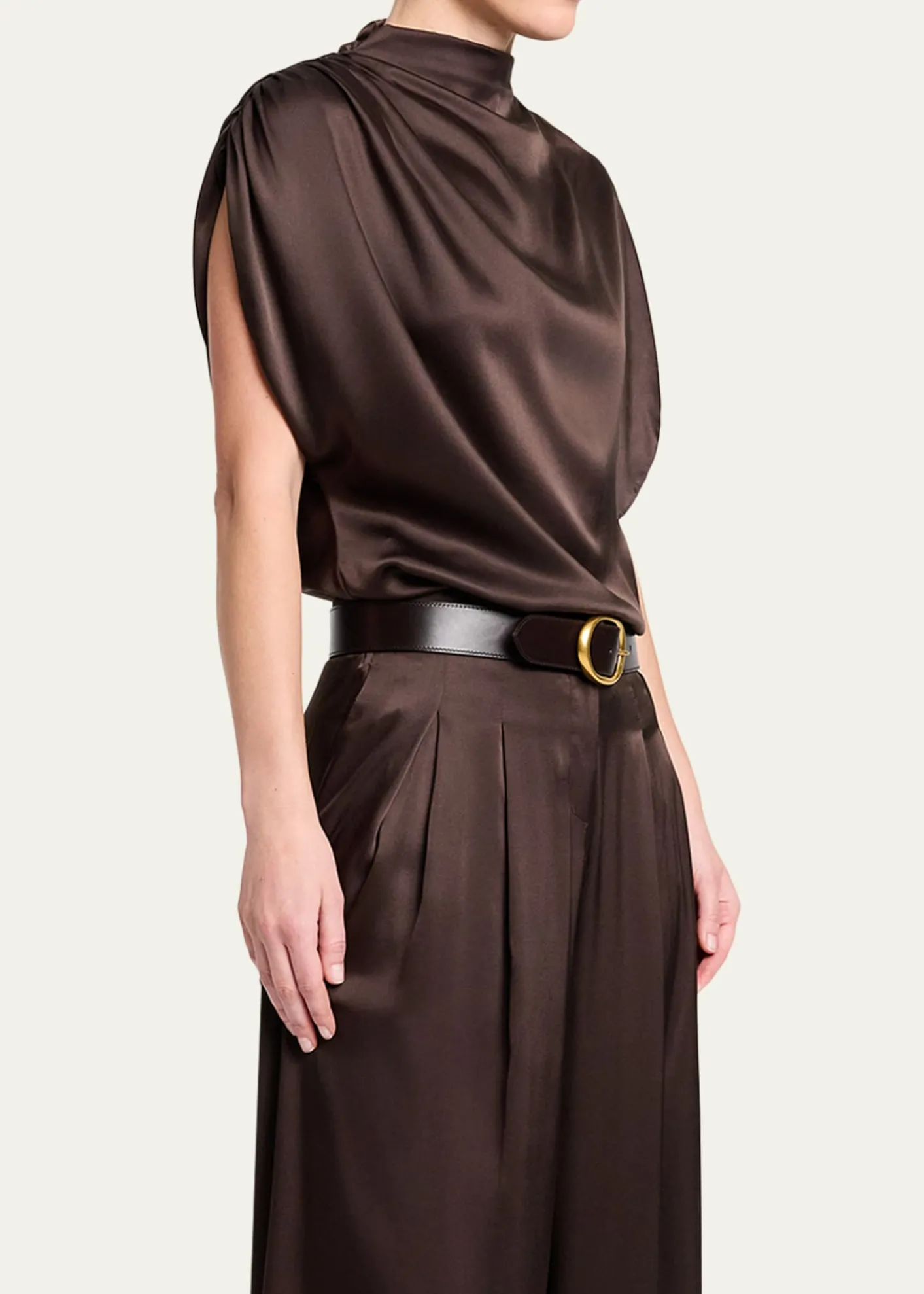 TWPWish You Would Draped Silk Blouse