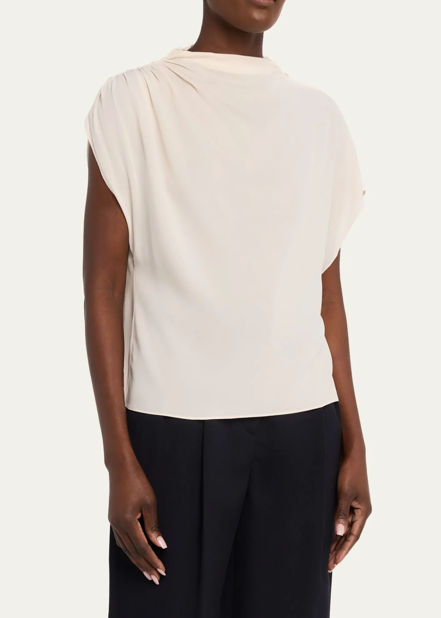 TWPWish You Would Draped Silk Georgette Blouse