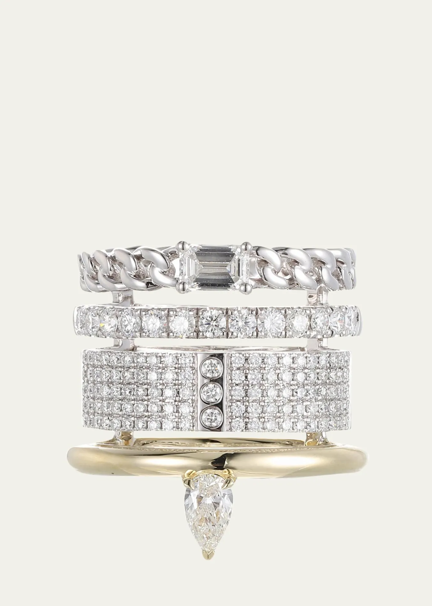 TYPE JEWELRYTypestack Mix Metal Diamond Ring