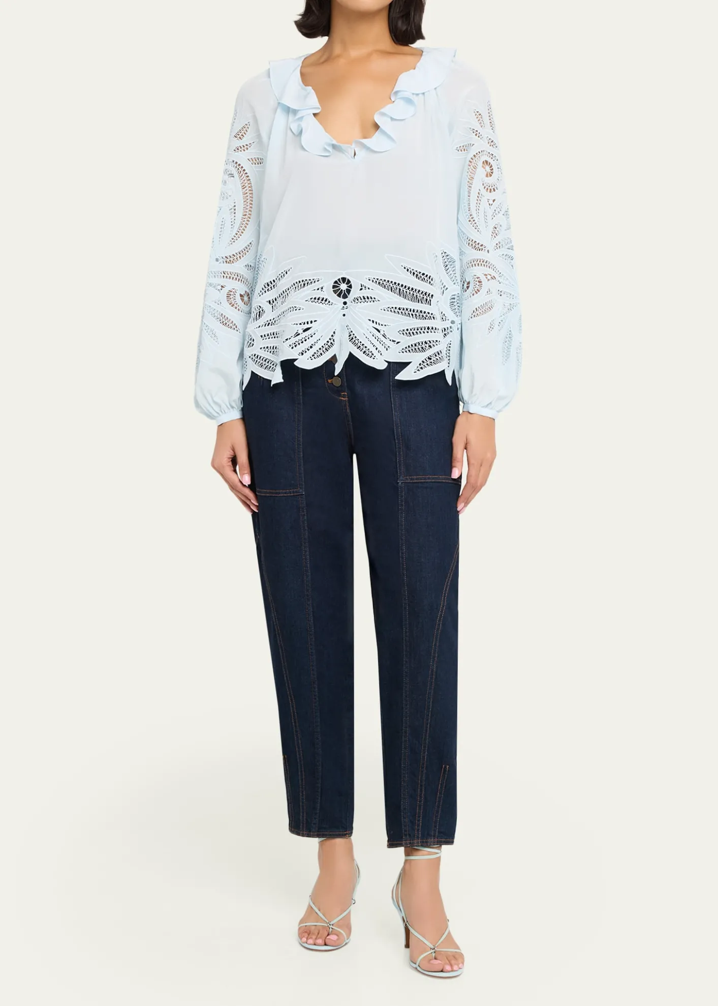 Ulla JohnsonAdonis Embroidered Silk Blouse